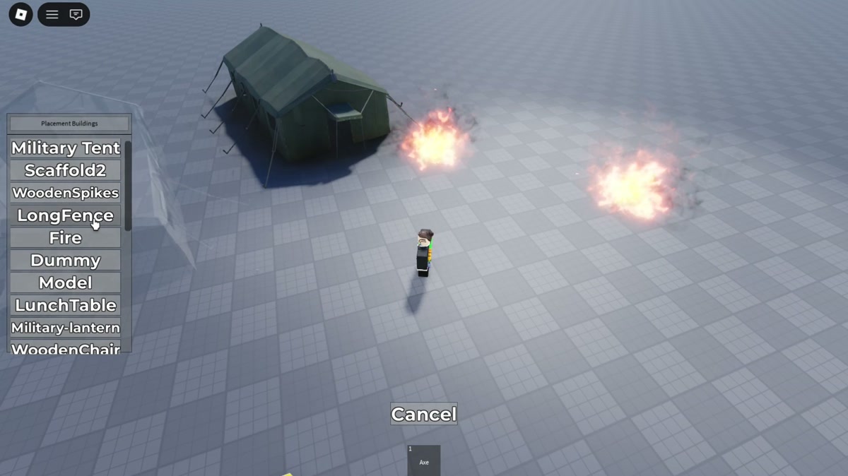 Object placement system with a live preview